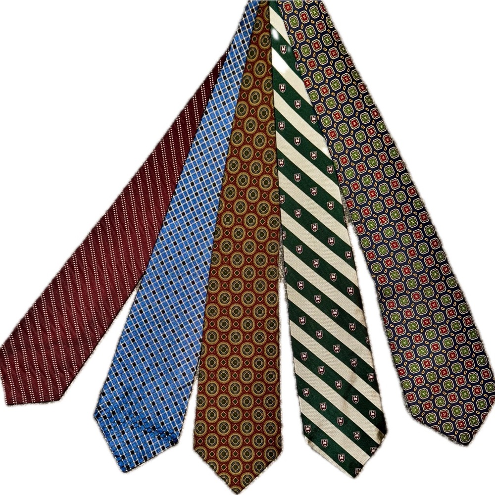 Vintage Polo Ralph Lauren 5 Men's Classic Mixed-Pattern Neckties Assorted Colors